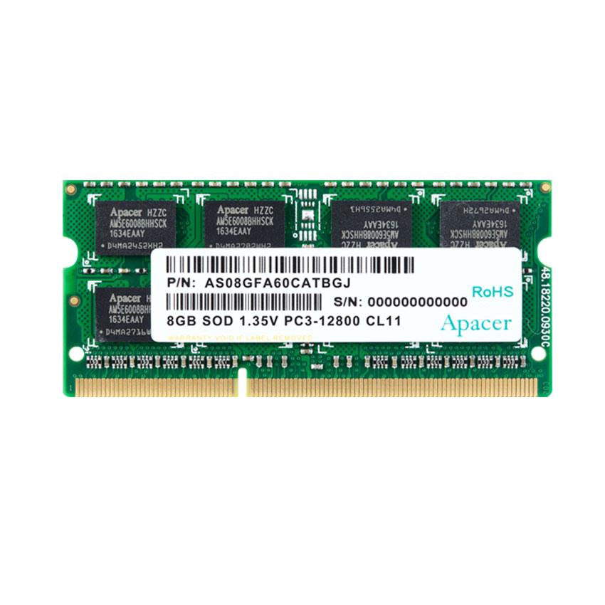 Ram laptop 8GB DDR3L bus 1600 Micron - Crucial - Kingston - Apacer PC3L-12800s