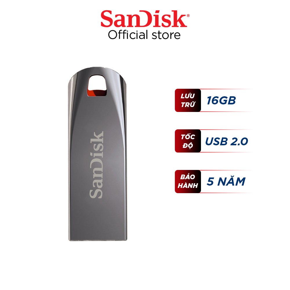 USB 2.0 Sandisk CZ71 16GB Cruzer Force (SDCZ71-016G-B35) - Hàng chính hãng