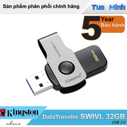 USB lưu trữ dữ liệu Kingston DataTraveler DT SWIVL 32GB 3.0 - hàng FPT phân phối BH 5 năm - SWIVL32GB