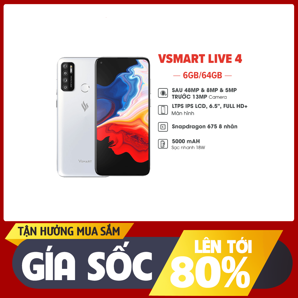[Bán Lỗ] Điện thoại Vsmart Live 4 (6GB/64GB) - Hàng chính hãng
