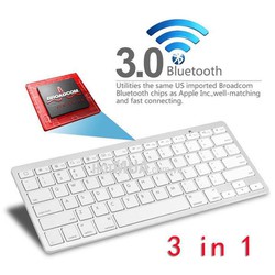 Bàn Phím Bluetooth Không Dây BK3001 - Dùng Máy tính bảng, iPad, Laptop - BPKD-001