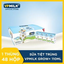 Sữa Tiệt Trùng Có Đường VPMilk Grow+ Hộp 110ml (Thùng 48 Hộp) - IQNG1110
