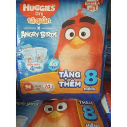 tã quần huggies Angry Birds M74/L68/X62/XXl56 tặng 8 miếng - quantang8
