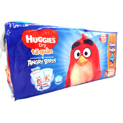 Tã Quần Huggies Dry gói trung Angry Birds phiên bản giới hạn L38 (38 Miếng)- Từ 9-14kg - Tặng 4 miếng - ABL38