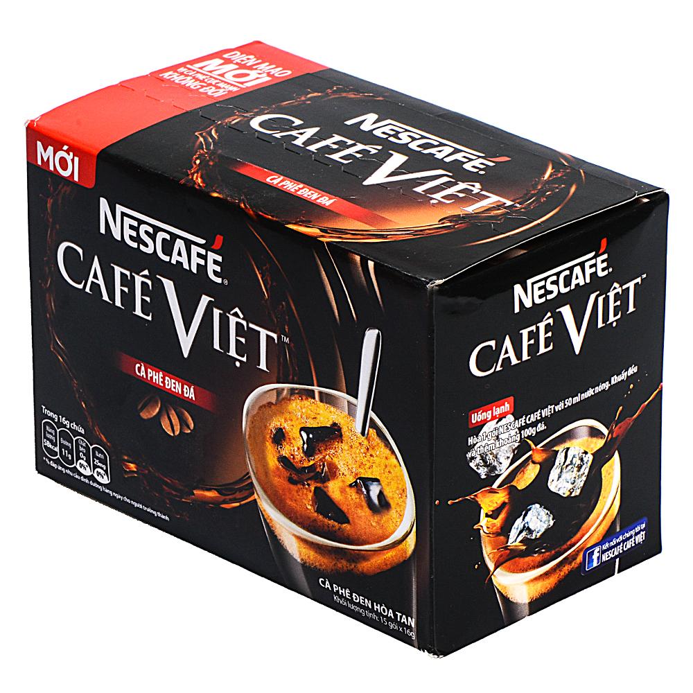 Cà phê đen đá Café Việt Nescafé hộp 15 gói X 16g sản phẩm thơm ngon, chất lượng, có nguồn gốc xuất xứ rõ ràng, là sản phẩm không thể thiếu trong các gia đình