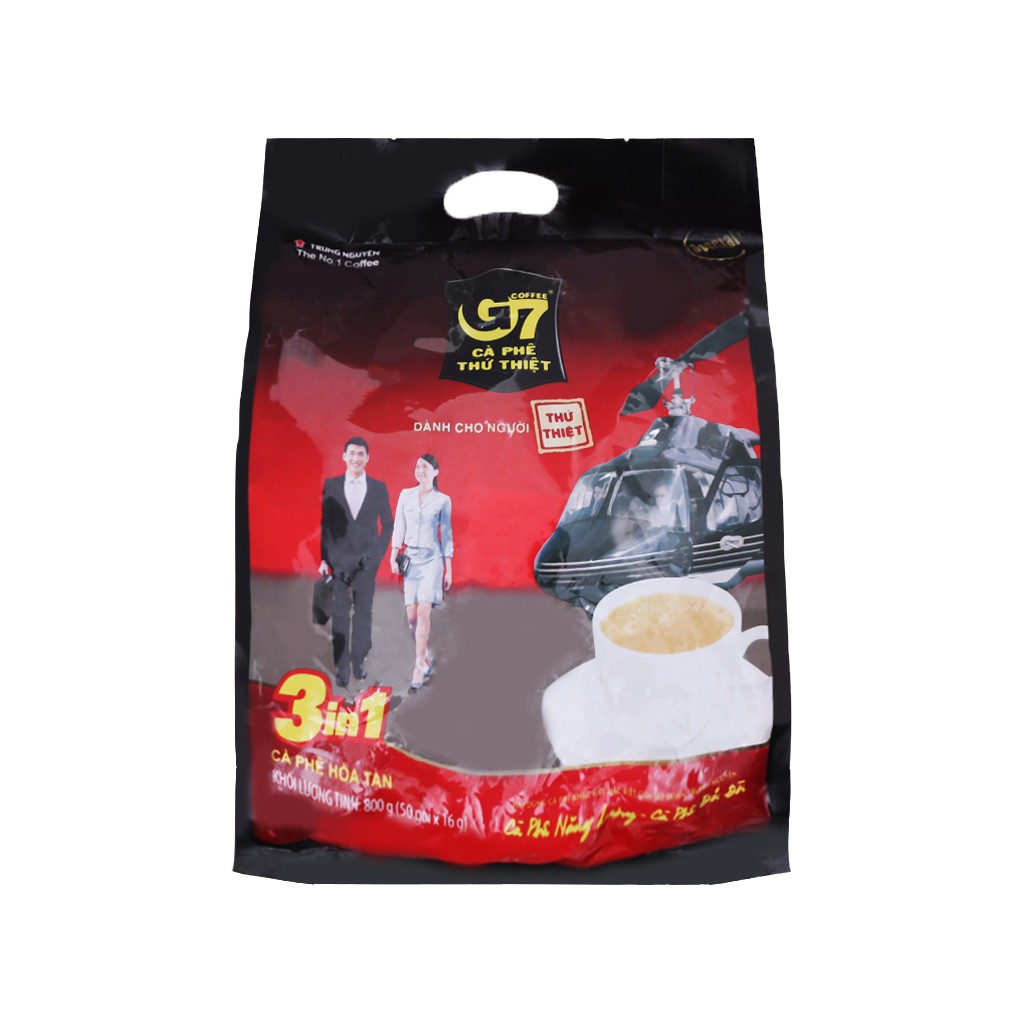 Cà phê sữa hòa tan G7 3in1 Trung Nguyên (bịch 50 gói nhỏ) Không Tem