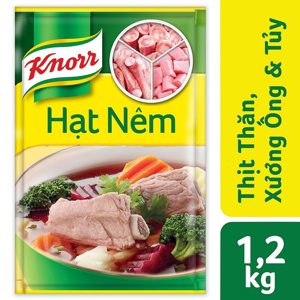 Hạt Nêm Knorr Từ Thịt Thăn, Xương Ống Và Tủy Bổ Sung Vitamin A (1200g) - knorr1200