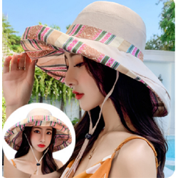 Nón chống nắng rộng vành đội 2 mặt thời trang, mũ rộng vành phong cách Hàn cho nữ - nrvcn504