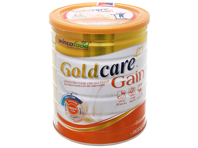 Sữa bột Wincofood Goldcare Gain dinh dưỡng cho người gầy lon 900g (Tăng cân)