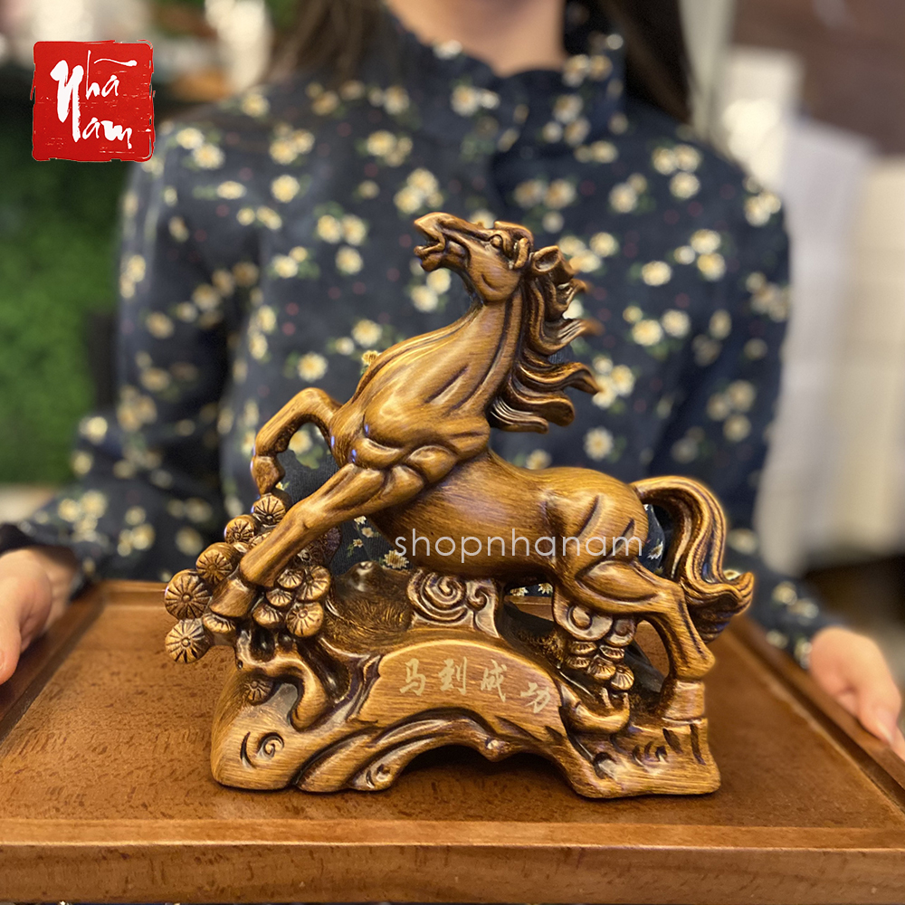 Vật Phẩm Phong Thủy Tượng mã đáo thành công, ngựa phi quà tặng trang trí nhà cửa - Phong Thủy Nhã Nam