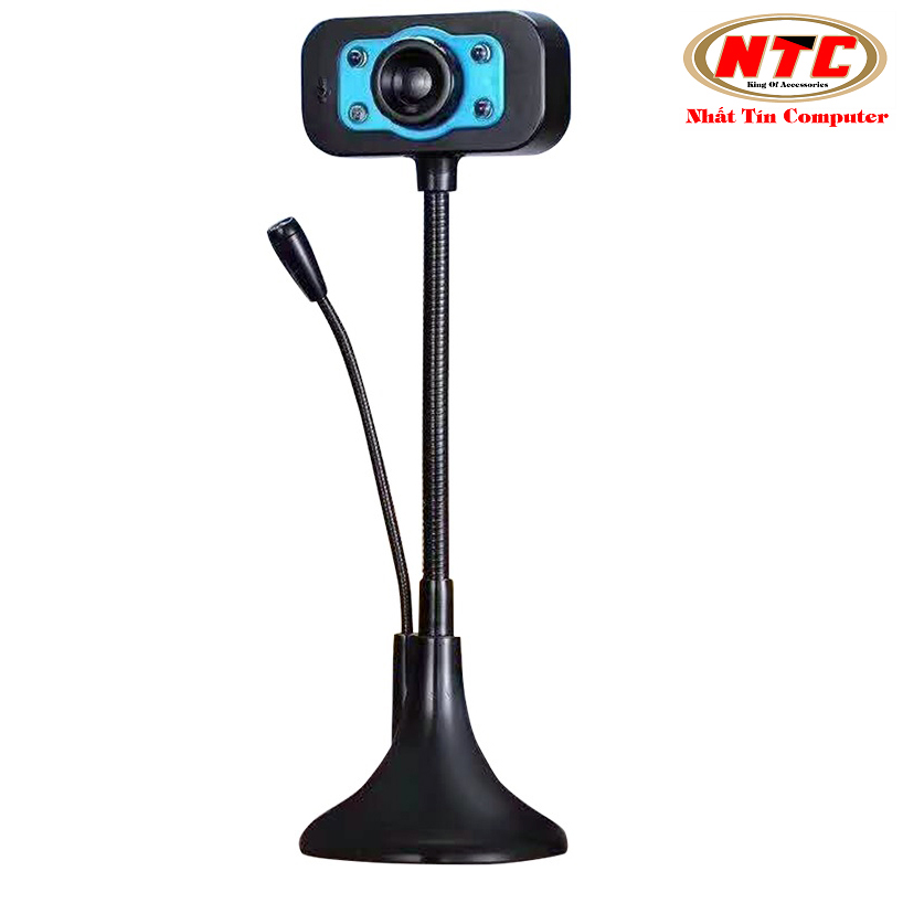 Webcam KM 720p HD hình ảnh và micro trên 1 đầu USB - tích hợp 4 đèn led trợ sáng (Màu Random) - Nhất Tín Computer