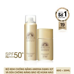 Bộ kem chống nắng Anessa dạng xịt và sữa chống nắng bảo vệ hoàn hảo (Anessa Perfect UV Sunscreen Skincare Spray and Milk) - 95237