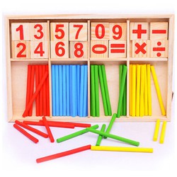 Bộ que tính tập đếm, dụng cụ học toán bằng gỗ cho bé - BB20-32
