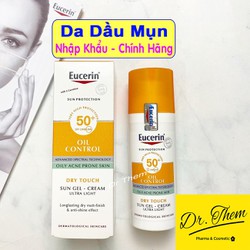 [CHÍNH HÃNG] Kem Chống Nắng Eucerin Cho Da Dầu Mụn Eucerin Sun Gel-Cream Dry Touch Oil Control SPF50+ 50ml - Giảm Nhờn - euceirnkcndadau