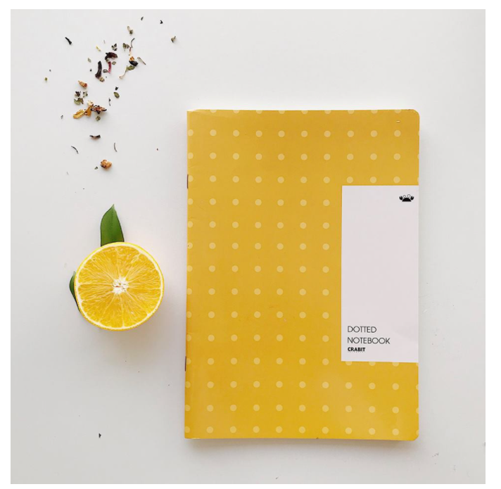 Combo 3 Vở Crabit Dotted Notebook - Vở Kẻ Chấm Bi (Giấy Ruột Dot) - Màu vàng (120 Trang - 183x260mm)