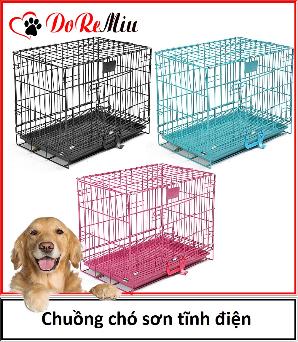 Doremiu SD75 - Chuồng chó mèo sơn tĩnh điện chó lớn phù hợp chó và mèo từ 0-12kg (được chọn màu) bảo hành 6 tháng