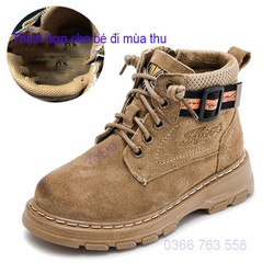 Giày da trẻ em nam nữ mùa thu mùa đông phiên bản Hàn Quốc mã AJ08 - Giày boot cho bé trai Mã j08