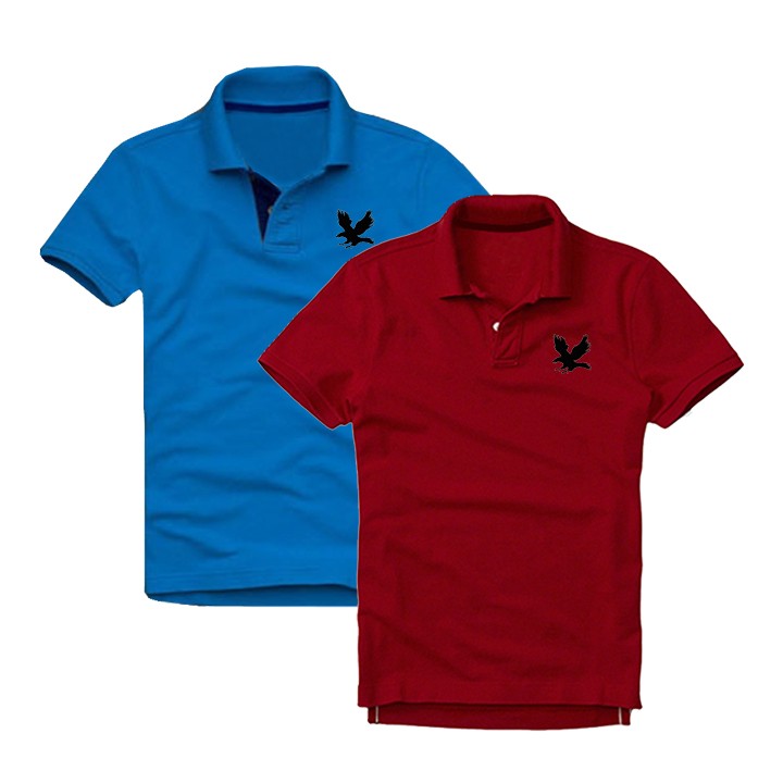 Áo thun nam logo mẫu mới Combo 2 áo Xanh dương, Đỏ đô - ATĐB-22