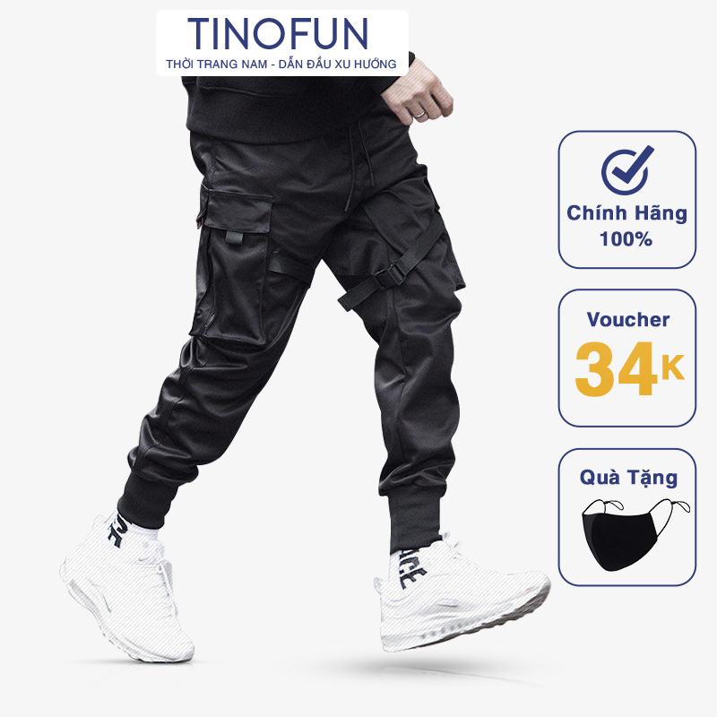 Quần jogger thể thao nam TINOFUN Quần kaki nam mã TT42-Q Black túi hộp Cao Cấp kiểu bó ống đẹp ống dài
