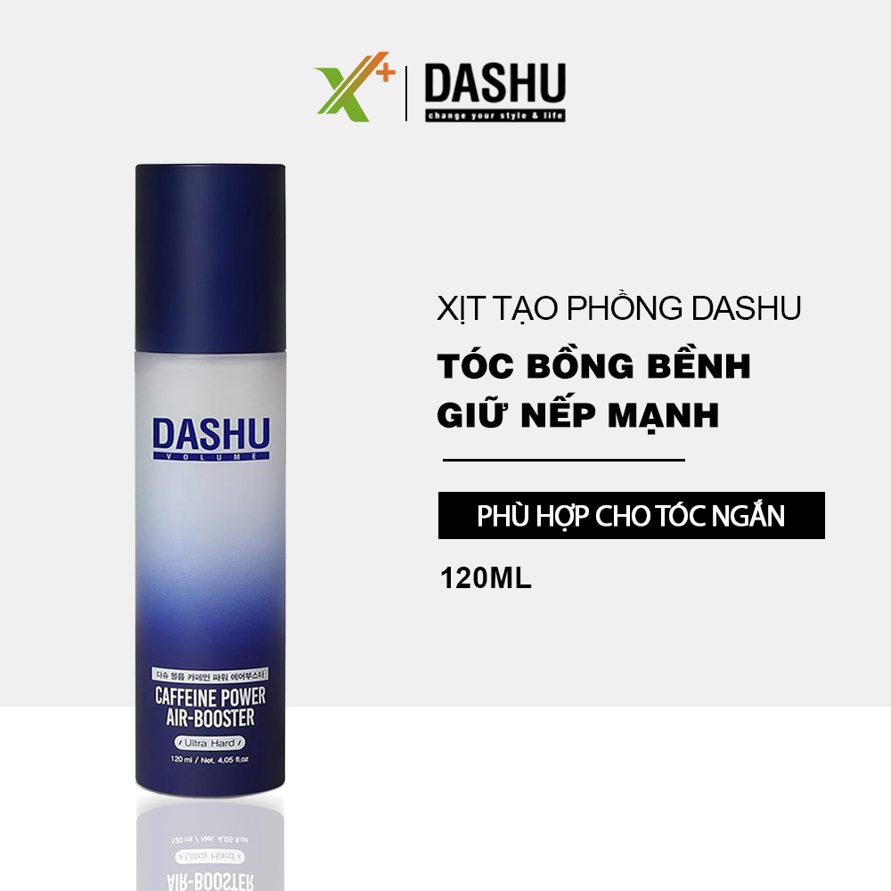 Xịt phồng tóc cho nam DASHU Caffeine Power Air Booster 120ml (Ultra Hard) xịt tạo kiểu tóc chai xịt tóc giữ nếp không làm hư tổn tóc XP-XT041