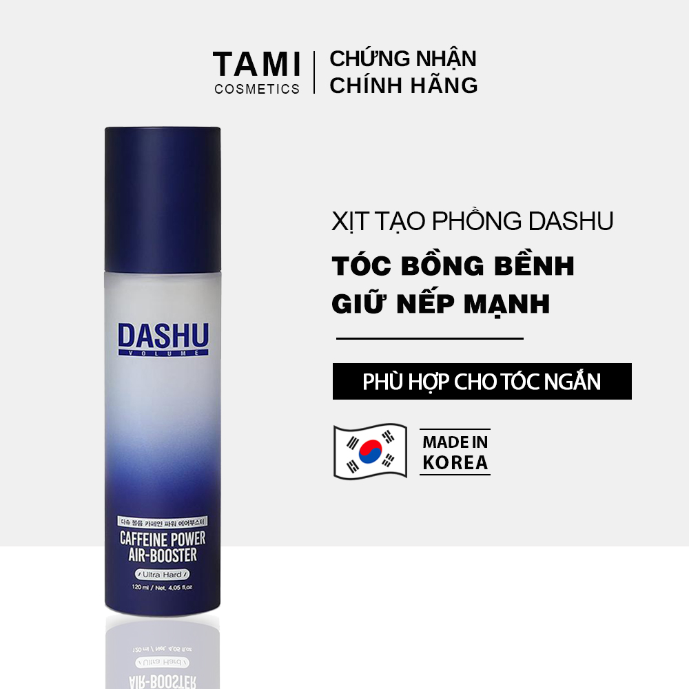 Xịt phồng tóc cho nam DASHU Caffeine Power Air Booster 120ml (Ultra Hard) xịt tạo kiểu tóc chai xịt tóc giữ nếp không làm hư tổn tóc TM-XT04