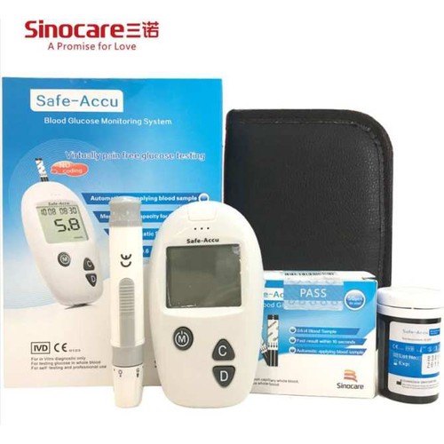 Bộ máy đo đường huyết Safe Accu tặng 1 hộp 50 que thử và hộp 50 kim chích máu