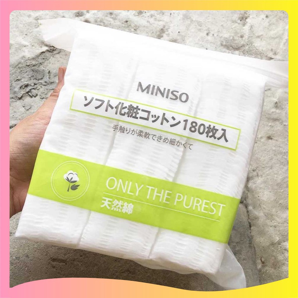 Bông tẩy trang Miniso 180 miếng nhật bản – Only The Purest, sản phẩm tốt, chất lượng cao, cam kết như hình, an toàn cho người sử dụng