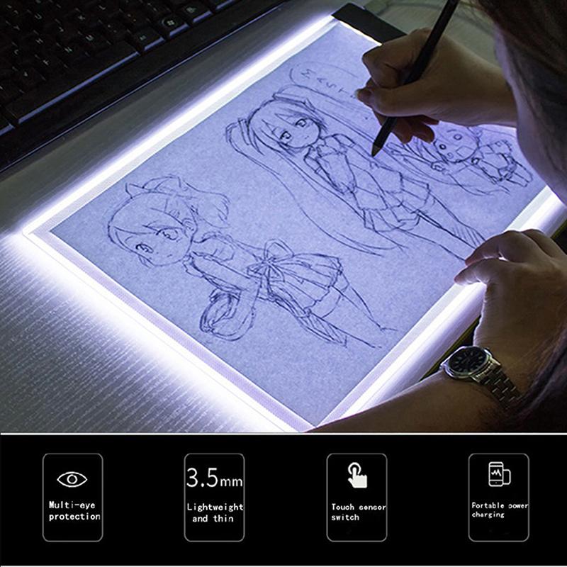 Bảng vẽ đồ họa khổ A4 kỹ thuật số có đèn LED phát sáng chất lượng - INTL