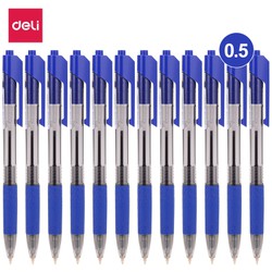Bút bi dầu Deli - 0.5mm/0.7mm - đầu bấm, mực Xanh/Đen/Đỏ -12 cây/hộp - EQ01830 / EQ01930