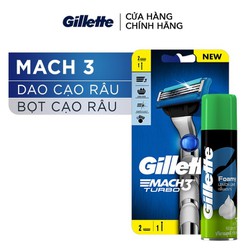 Combo Dao cạo râu Gillette Mach3 Turbo + Bọt cạo râu hương chanh 75g - TUGI00024CB