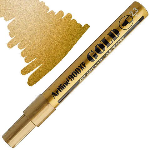 [HCM]Bút sơn nhũ không phai viết vẽ trên mọi chất liệu Artline EK-900XF - Màu vàng đồng nhũ (Gold)