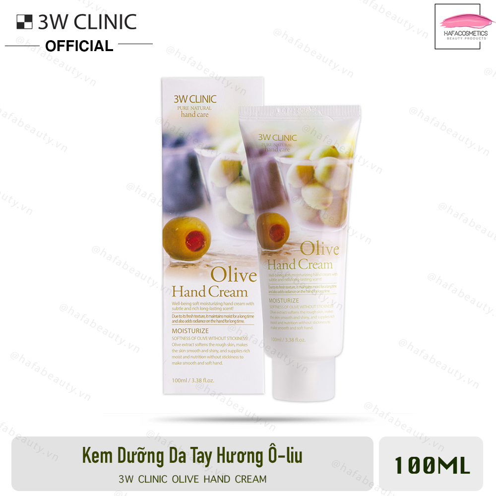 [HCM]Kem Dưỡng Da Tay Chiết Xuất Ô-Liu 3w Clinic Olive Hand Cream 100ml _ 3W Clinic Chính Hãng
