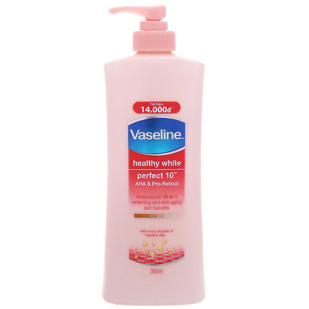 [HCM]Sữa dưỡng thể trắng da VASELINE HEALTHY WHITE PERFECT 10 IN1 350ML