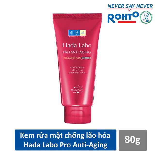[HCM]Sữa rửa mặt dưỡng chuyên biệt chống lão hóa Hada Labo Pro Anti Aging Cleanser 80g