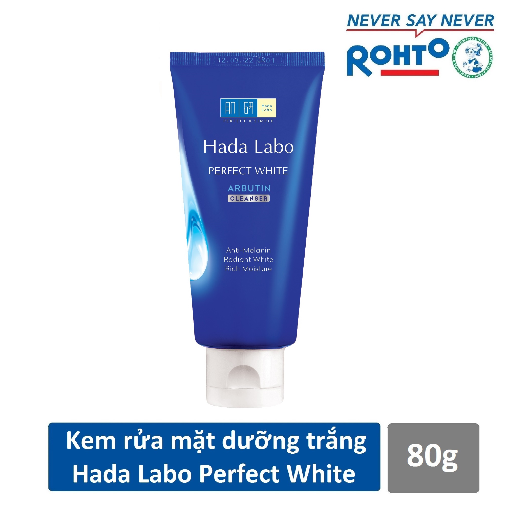 [HCM]Sữa rửa mặt dưỡng trắng Hada Labo Perfect White Cleanser 80g