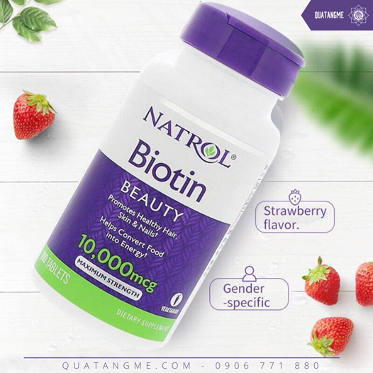 [HCM]Thực phẩm chức năng bảo vệ sức khỏe Natrol Biotin Beauty 10000 mcg - Hộp 100 viên