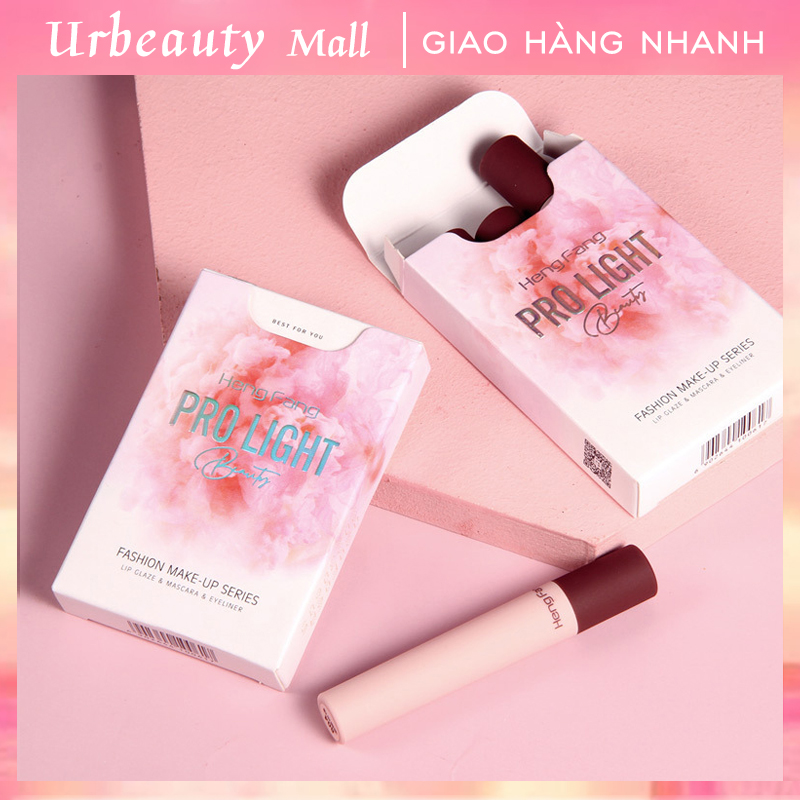 [HCM]【Urbeauty Mall】Bộ 4 món Fashion Makeup HengFang Pro Light Beauty 2 son kem - 1 mascara - 1 kẻ mắt nước