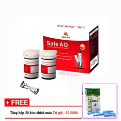 Hộp 50 que thử đường huyết Sinocare Safe AQ + Tặng 50 kim chích máu - THANHLONG981016476