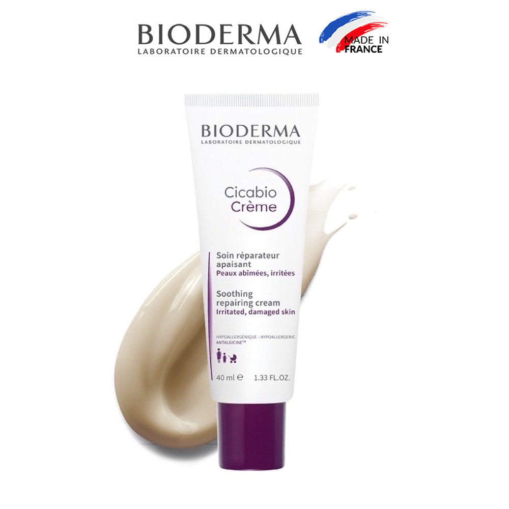 Kem dưỡng da làm dịu và phục hồi da tổn thương Bioderma Cicabio Crème - 40ml [Bill Korea]