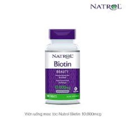 Natrol Biotin 10,000 mcg thực phẩm bổ sung giúp mọc tóc, tóc chắc khỏe - Chai 100 viên - NS04