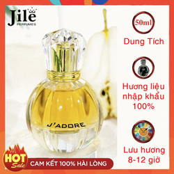 Nước hoa nữ thơm lâu, Jile J'adore 50ml,hương thơm diụ nhẹ, quyến rũ, cao cấp, chính hãng - JD01