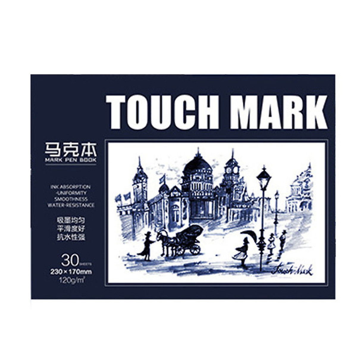 Sổ vẽ, viết Touch Mark chuyên dụng dành cho mỹ thuật dùng để vẽ màu nước, chì, màu bộ kích thước a5, 100% bột giấy ECF-