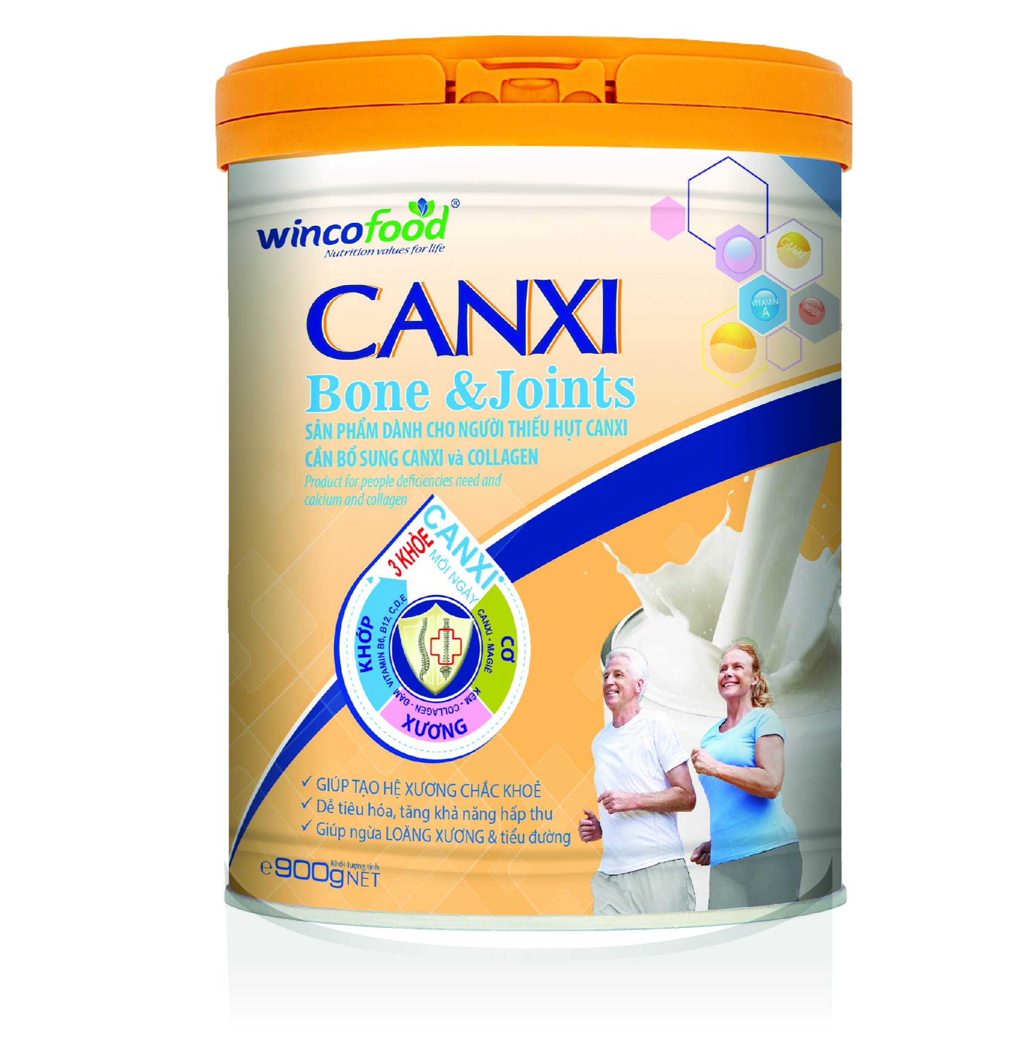 SỮA BỘT WINCOFOOD CANXI BONE&JOINTS LON 900G: Bổ sung Canxi và Collagen tốt cho cơ xương khớp (Date mới 2023)