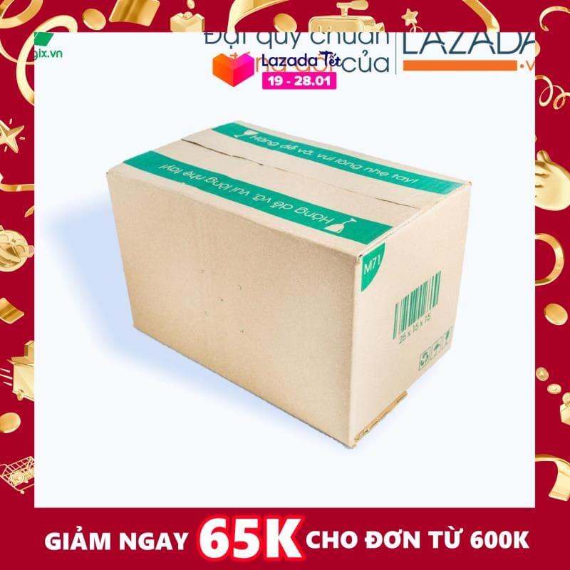  20 Thùng hộp carton cứng cáp chắc chắn, bảo vệ sản phẩm tốt, dễ dàng di chuyển - M71 - Kích thước 25x15x15 cm 