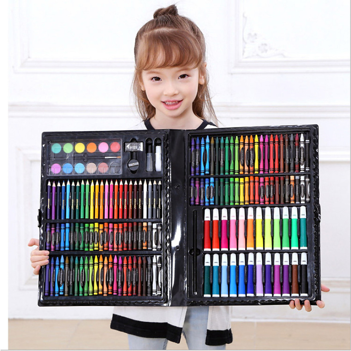 Bộ bút chì màu màu nước dụng cụ vẽ cắt thủ công KP000575-150 quà tặng cho bé