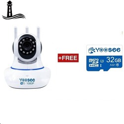 Bộ camera giám sát IP Yoosee 3 râu 1080P Kèm Thẻ Nhớ 32Gb - 3R1080PvsTHE32G