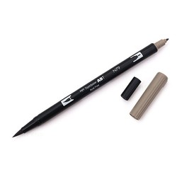 Bút lông đầu cọ viết calligraphy Tombow ABT Dual Brush Pen - N79 - Màu xám nâu (Warm Gray 2) - AB-TN79