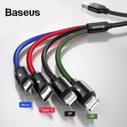 [ Cable Baseus ] Dây cáp sạc đa năng hỗ trợ sạc nhanh Baseus 4 in 1 for Iphone + Type C + Micro 2.0 Cam kết chính hãng, bảo hành 5 năm - BASEUS4IN1
