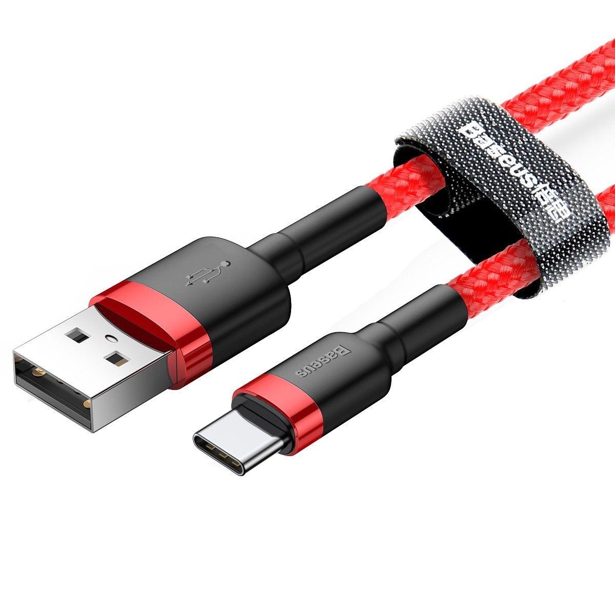 Cáp sạc Baseus Cafule USB - Type C 2m cho Samsung S8/S9/ Note8/ Note9/ Xiaomi/ Huawei/ Oppo/Nokia