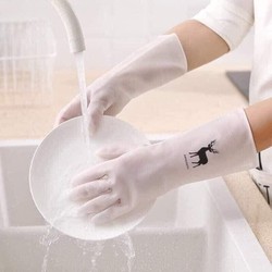 Găng tay rửa chén cao su siêu dai hình con hươu - Găng tay vệ sinh - Găng tay rửa bát (Size ngẫu nhiên) - MNGTRB001